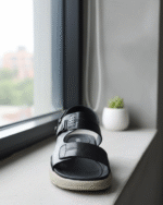 LuxeFit - Black Open-Panel Sandal with Buckle Detailing, photo 3