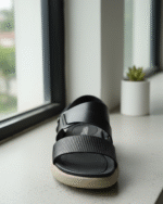 LuxeFit - Black Cross-Strap Sandal with Minimal Stitch Design, photo 2