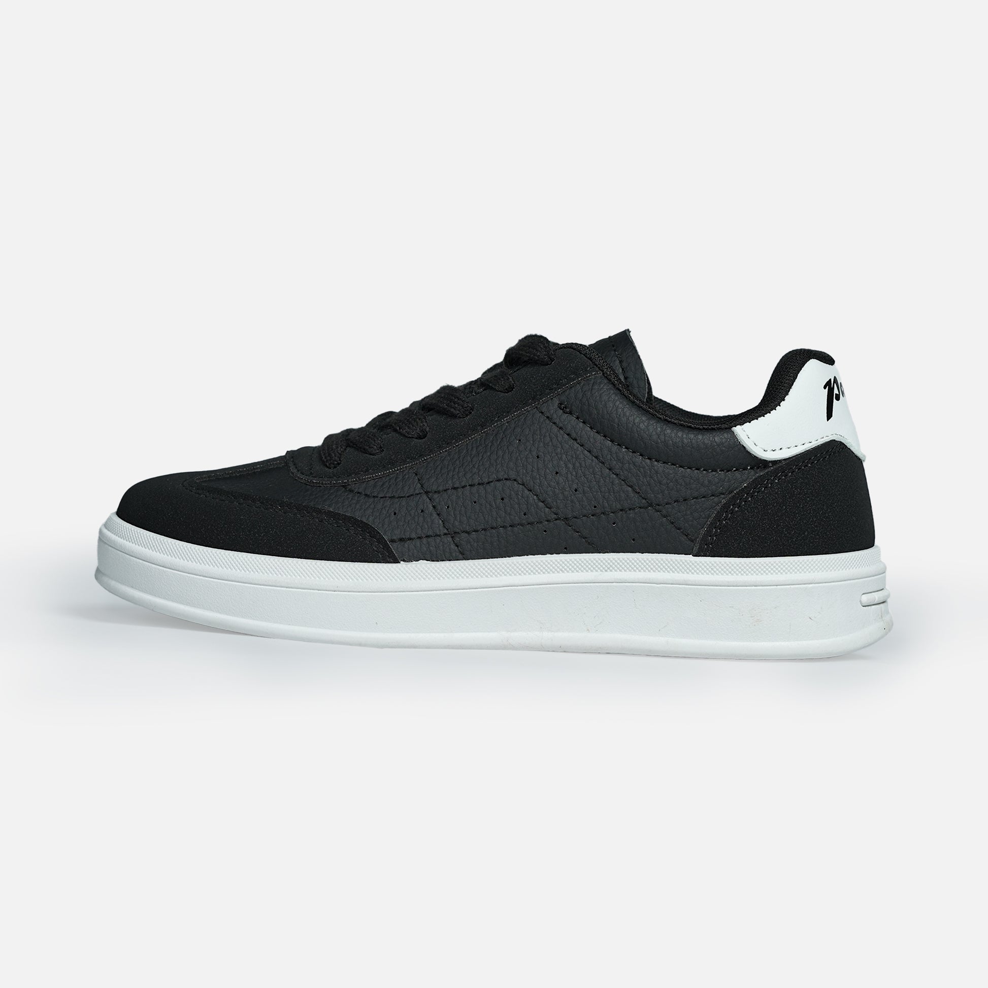 Panda Women’s Casual Sneaker in Black and White front perspective