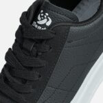 Panda Women’s Casual Sneaker in Black and White side profile