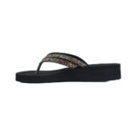 Step ALVERA women's wedge platform thong flip-flop slipper in multi-color rhinestone crystal straps - lateral side profile view - Sandal n Shoe - Trade
