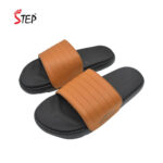 Step ARLO men's slide sandal in tan - pair front view - Sandal n Shoe - Trade