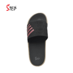 Step BARE men's slide sandal in red - top-down footbed view - Sandal n Shoe - Trade
