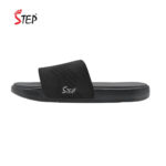Step BRICE men's slide sandal in black - outer side profile view - Sandal n Shoe - Trade