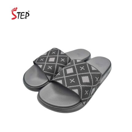 Step BROOKS men's slide sandal in ash - pair front view - Sandal n Shoe - Trade