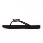 Step BUTTERFLY women's flip-flop slipper in black with polka dot bow - inner side view - Sandal n Shoe - Trade
