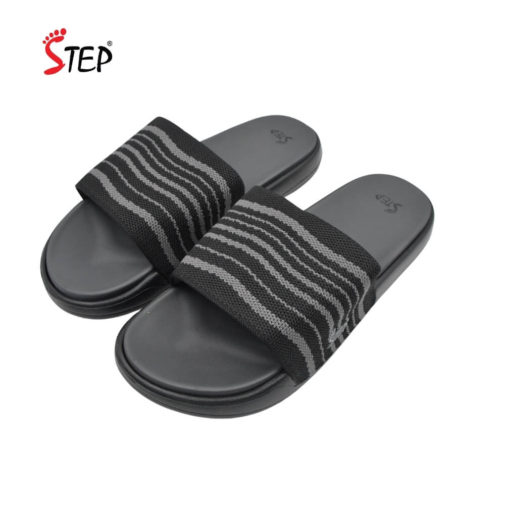 Step DAXTER Slide Sandal - Ash - Pair View - Sandal n Shoe - Trade Step DAXTER men's slide sandal in ash - pair front view - Sandal n Shoe - Trade