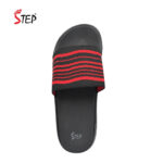 Step DAXTER men's slide sandal in red - top-down footbed view - Sandal n Shoe - Trade