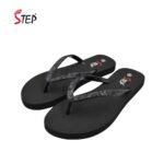 Step GO GIRL 26 women's flip-flop slipper in black - pair front view - Sandal n Shoe - Trade