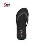 Step GO GIRL 26 women's flip-flop slipper in black - top-down footbed view - Sandal n Shoe - Trade