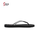 Step GO GIRL 26 women's flip-flop slipper in black silver - outer side profile view - Sandal n Shoe - Trade