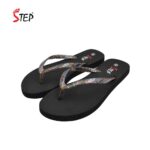 Step GO GIRL RASIN 26 women's flip-flop slipper in gold resin - pair front view - Sandal n Shoe - Trade