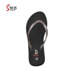 Step GO GIRL RASIN 26 women's flip-flop slipper in gold resin - top-down footbed view - Sandal n Shoe - Trade