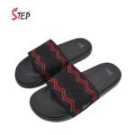 Step HARRY men's slide sandal in black - pair front view - Sandal n Shoe - Trade