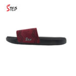 Step HARRY men's slide sandal in maroon - outer side profile view - Sandal n Shoe - Trade