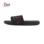 Step JOE men's slide sandal in maroon - outer side profile view - Sandal n Shoe - Trade