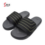 Step JOE men's slide sandal in olive - pair front view - Sandal n Shoe - Trade