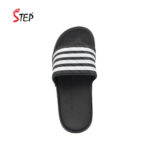 Step KYLO men's slide sandal in black & white - top-down footbed view - Sandal n Shoe - Trade