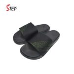 Step LUCIEN men's slide sandal in olive - pair front view - Sandal n Shoe - Trade