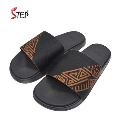 Step LUCIEN men's slide sandal in tan - pair front view - Sandal n Shoe - Trade