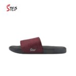 Step MERCELLIN men's slide sandal in maroon - outer side profile view - Sandal n Shoe - Trade