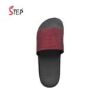 Step MERCELLIN men's slide sandal in maroon - top-down footbed view - Sandal n Shoe - Trade