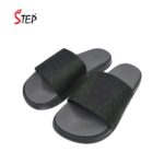 Step MERCELLIN men's slide sandal in olive - pair front view - Sandal n Shoe - Trade