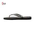 Step NORA-25 women's flip-flop slipper in black print - inner side view - Sandal n Shoe - Trade