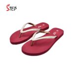 Step NORA-25 women's flip-flop slipper in gold silver - pair front view - Sandal n Shoe - Trade