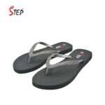 Step NORA-25 women's flip-flop slipper in grey - pair front view - Sandal n Shoe - Trade