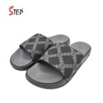 Step PORTER men's slide sandal in black - pair front view - Sandal n Shoe - Trade