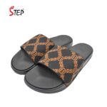 Step PORTER men's slide sandal in tan - pair front view - Sandal n Shoe - Trade