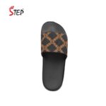 Step PORTER men's slide sandal in tan - top-down footbed view - Sandal n Shoe - Trade