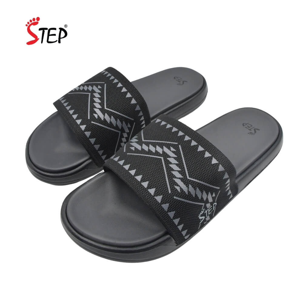 Step REID Slide Sandal - Ash - Pair View - Sandal n Shoe - Trade Step REID men's slide sandal in ash - pair front view - Sandal n Shoe - Trade