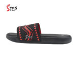 Step REID men's slide sandal in red - outer side profile view - Sandal n Shoe - Trade