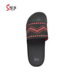 Step REID men's slide sandal in red - top-down footbed view - Sandal n Shoe - Trade