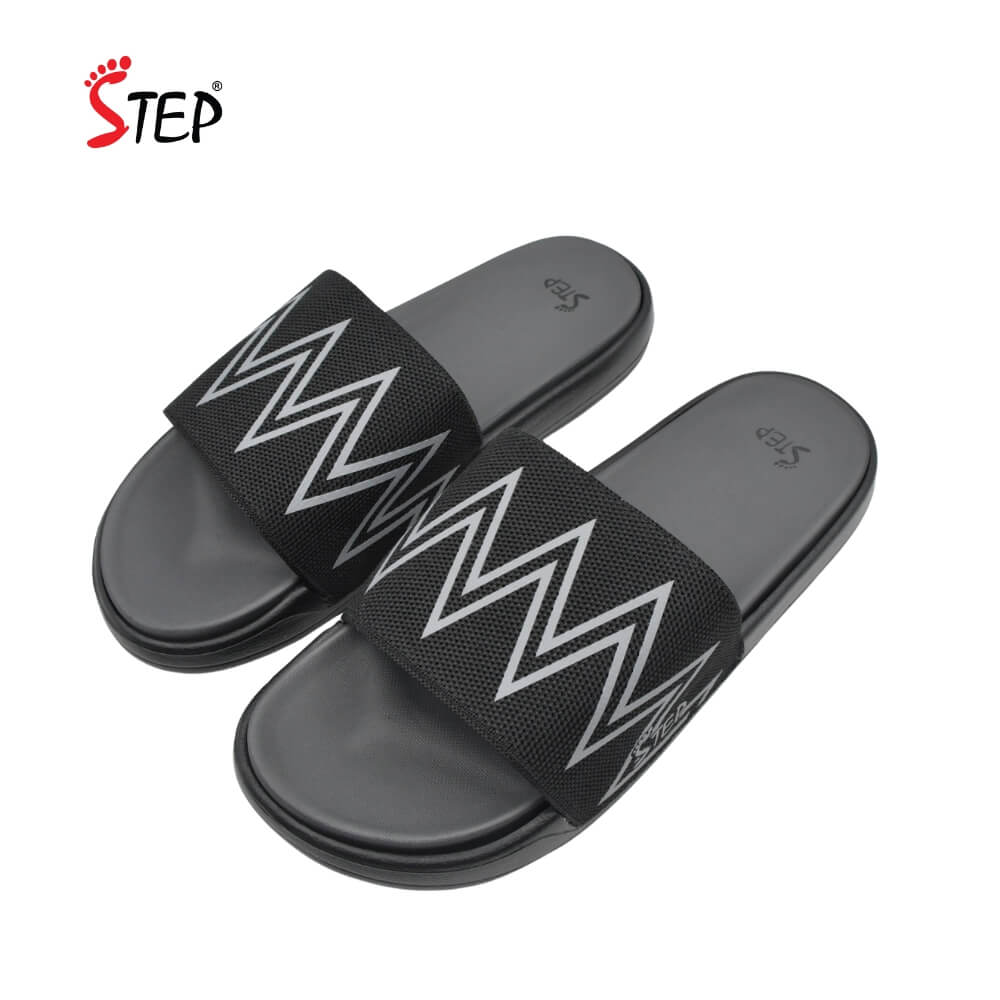 Step RICKEY 2 Slide Sandal - Ash - Pair View - Sandal n Shoe - Trade Step RICKEY 2 men's slide sandal in ash - pair front view - Sandal n Shoe - Trade