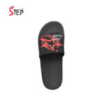 Step RILAY men's slide sandal in red - top-down footbed view - Sandal n Shoe - Trade