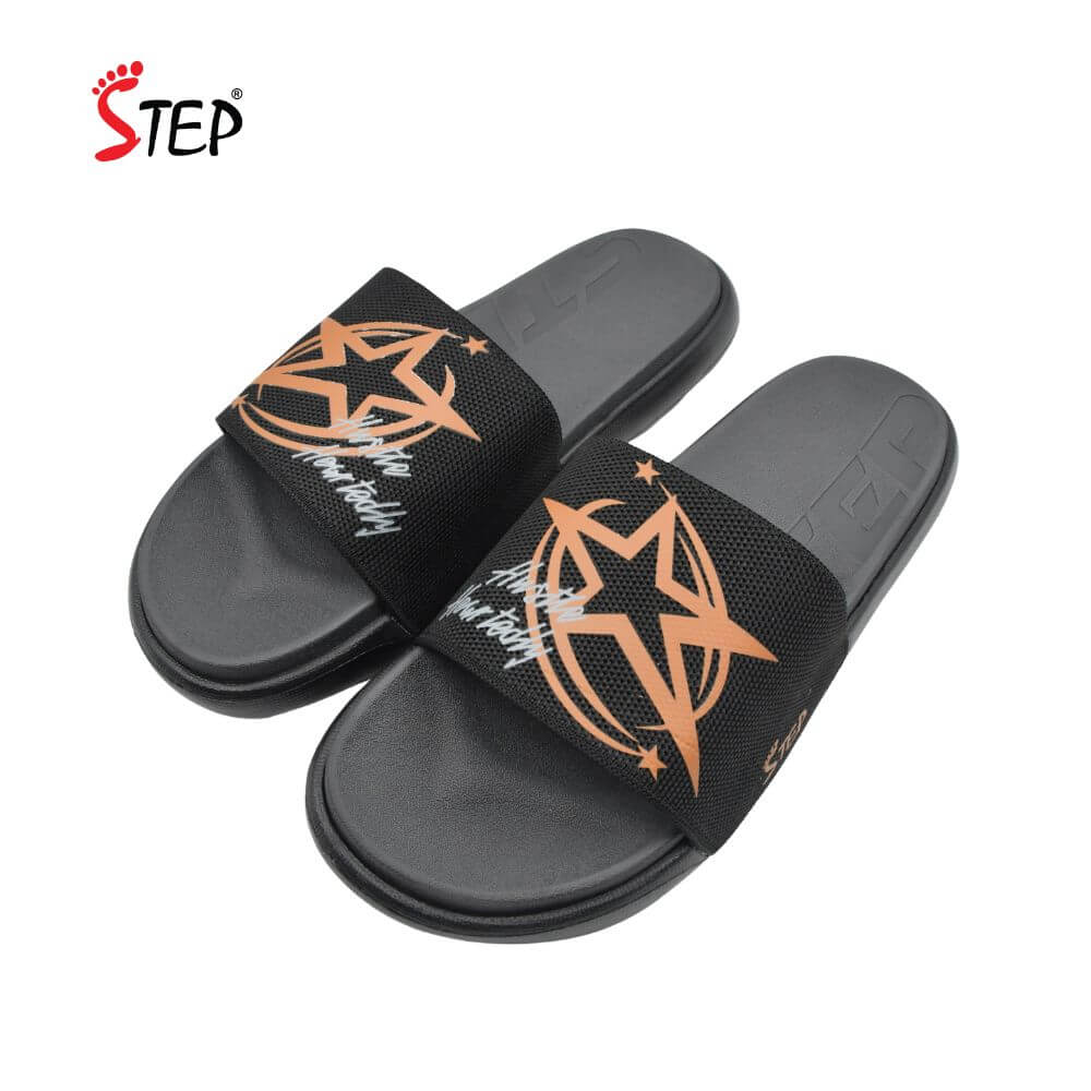 Step RILAY Slide Sandal - Tan - Pair View - Sandal n Shoe - Trade Step RILAY men's slide sandal in tan - pair front view - Sandal n Shoe - Trade