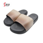 Step ROSELET women's slide sandal in beige - pair front view - Sandal n Shoe - Trade