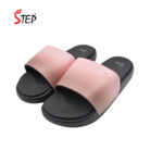 Step ROSELET women's slide sandal in pink - pair front view - Sandal n Shoe - Trade
