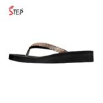 Step SALVIA PRO women's wedge platform slipper in rose gold - outer side profile view - Sandal n Shoe - Trade