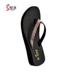Step SALVIA PRO women's wedge platform slipper in rose gold - top-down footbed view - Sandal n Shoe - Trade
