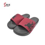 Step SHAPIRO men's slide sandal in maroon - pair front view - Sandal n Shoe - Trade