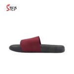 Step SHAPIRO men's slide sandal in maroon - outer side profile view - Sandal n Shoe - Trade