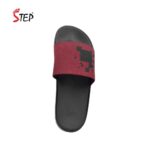 Step SHAPIRO men's slide sandal in maroon - top-down footbed view - Sandal n Shoe - Trade