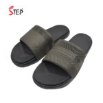 Step SHOWN men's slide sandal in olive - pair front view - Sandal n Shoe - Trade