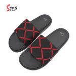 Step STEYAN men's slide sandal in red - pair front view - Sandal n Shoe - Trade