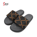 Step STEYAN men's slide sandal in tan - pair front view - Sandal n Shoe - Trade